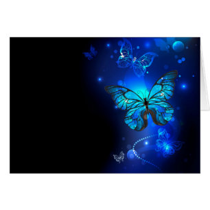 Morpho Butterfly in the Dark Background