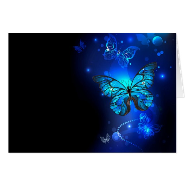 Morpho Butterfly in the Dark Background (Devant horizontal)