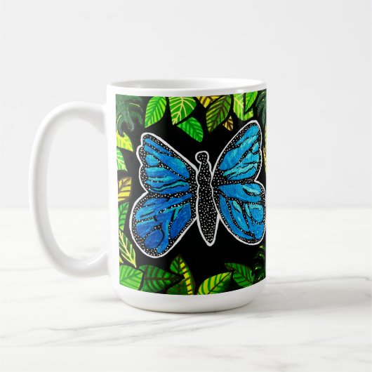 Morpho Butterfly mok koffie (Links)