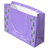 Morpho Lavendar Butterfly Gift Bag Groot Cadeauzakje (Achterkant Gekanteld)