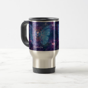 Morpho vlinder / Galaxy Mandala Reisbeker