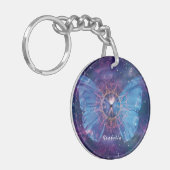 Morpho vlinder / Galaxy Mandala Sleutelhanger (Voorkant Links)
