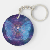Morpho vlinder / Galaxy Mandala Sleutelhanger (Achterkant)