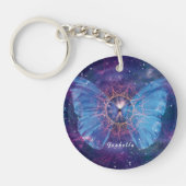 Morpho vlinder / Galaxy Mandala Sleutelhanger (Voorkant)