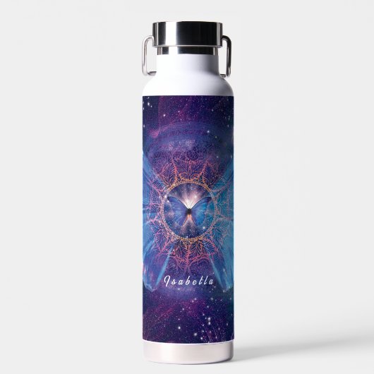 Morpho vlinder / Galaxy Mandala Waterfles (Voorkant)