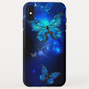 Morpho Vlinder in de Donkere Achtergrond iPhone XS Max Hoesje