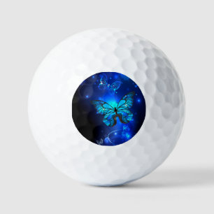 Morpho Vlinder in de Donkere Achtergrond Golfballen