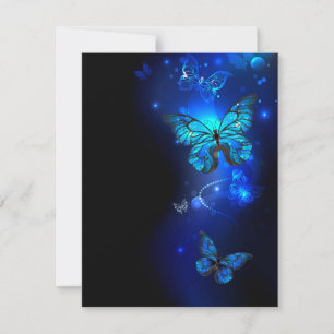 Morpho Vlinder in de Donkere Achtergrond RSVP Kaartje