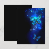 Morpho Vlinder in de Donkere Achtergrond RSVP Kaartje (Voorkant / Achterkant)