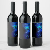 Morpho Vlinder in de Donkere Achtergrond Wijn Etiket (Flessen)