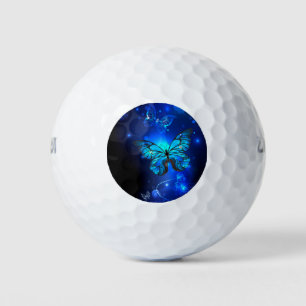 Morpho Vlinder op Donkere Achtergrond Golfballen