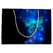 Morpho Vlinder op Donkere Achtergrond Groot Cadeauzakje (Achterkant)