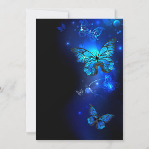 Morpho Vlinder op Donkere Achtergrond Kaart