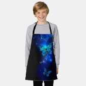 Morpho Vlinder op Donkere Achtergrond Schort (Gedragen)