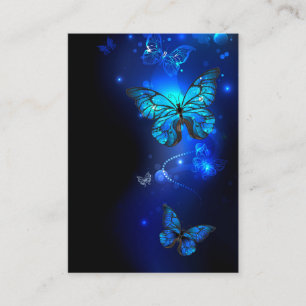 Morpho Vlinder op Donkere Achtergrond Visitekaartje