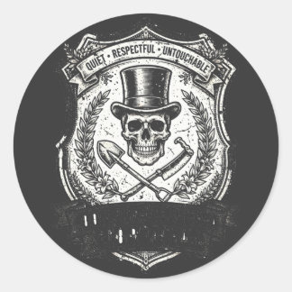 Morre met de Begrafenisondernemer Ronde Sticker