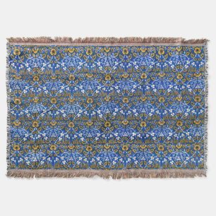 Morris 1882 Blauwe Achtergrond Bloempatroon Deken