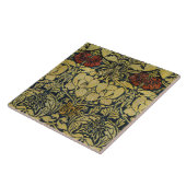 Morris 1890 Tulp & Roos Pattern Golden Tegeltje (Zijkant)