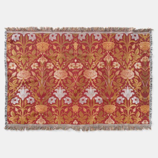 Morris - 1893 Roos & Lily Flower Pattern Deken (Voorkant)