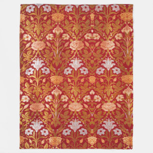 Morris - 1893 Roos & Lily Flower Pattern Fleece Deken