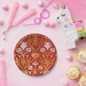 Morris - 1893 Roos & Lily Flower Pattern Papieren Bordje (Feest)