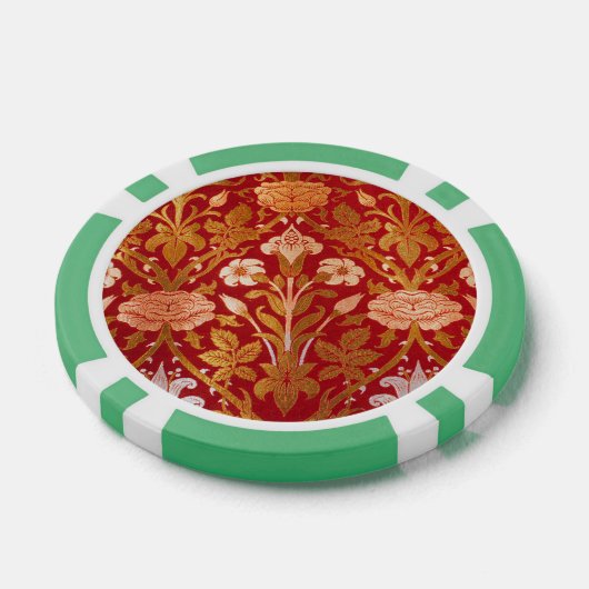 Morris -  1893 Roos & Lily Flower Pattern Poker Chips (Enkel)