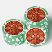 Morris -  1893 Roos & Lily Flower Pattern Poker Chips (Opstapeling)