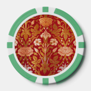 Morris -  1893 Roos & Lily Flower Pattern Poker Chips