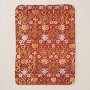 Morris - 1893 Roos & Lily Flower Pattern Sherpa Deken