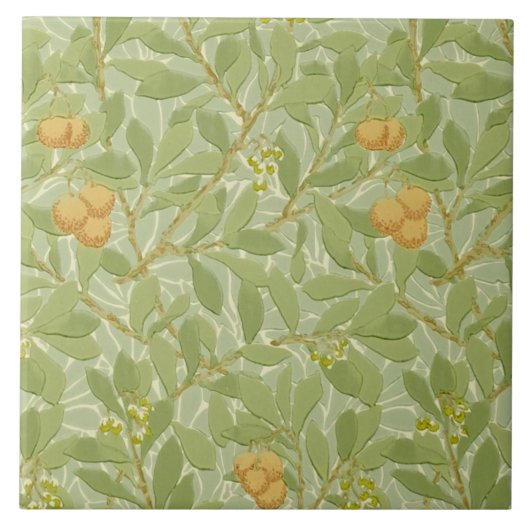 Morris 1913 Arbutus Design Arts & Crafts Tile Tegeltje (Voorkant)