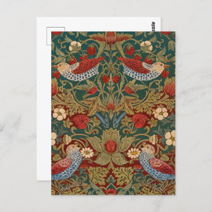 Morris - Aardbeiendief #2 Bloempatroon Briefkaart