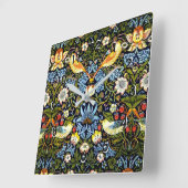 Morris - Aardbeiendief, beroemd design Vierkante Klok (Hoek)