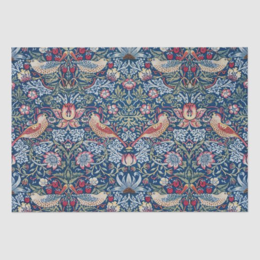 Morris -  Aardbeiendief Bloemenpatroon Tissuepapier (Voorkant)