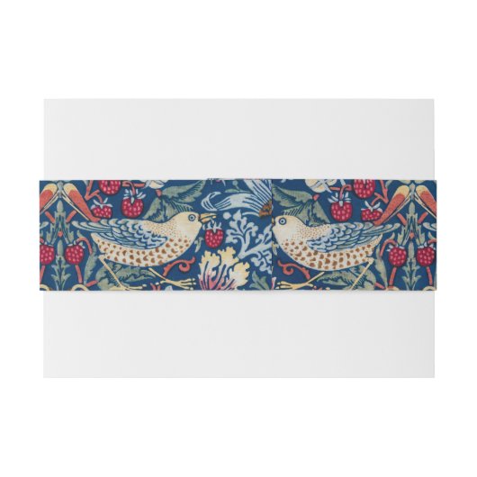 Morris - Aardbeiendief Bloemenpatroon Uitnodigingen Wikkel (Achterkant Voorbeeld)