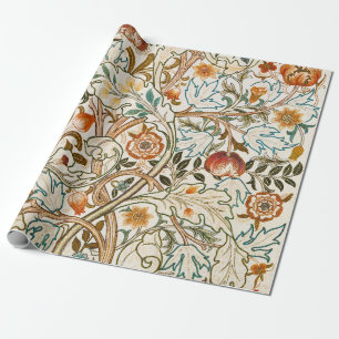 Morris Acanthus Bloemrijke Crewel Borduurwerk Patr Cadeaupapier