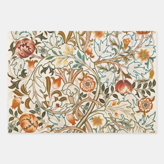  Morris Acanthus Floral Crewel Embroidery Pattern Inpakpapier Vel (Voorkant)