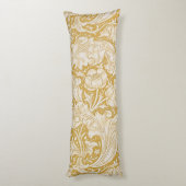 Morris Bachelor's Button Flower & Golden Stems Lichaamskussen (Achterkant (Verticaal))