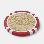 Morris Bachelor's Button Flower & Golden Stems Poker Chips (Enkel)