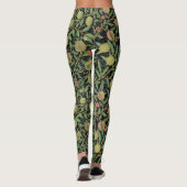 Morris Black Achtergrond Antiek Pomegrana Pattern Leggings (Achterkant)