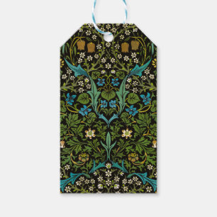 Morris Black Achtergrond Blackthorn Pattern Cadeaulabel