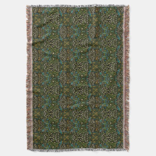 Morris Black Achtergrond  Blackthorn Pattern Deken (Voorkant Verticaal)