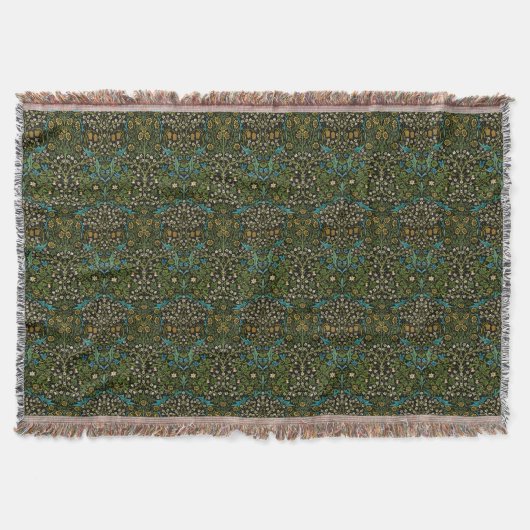 Morris Black Achtergrond  Blackthorn Pattern Deken (Voorkant)