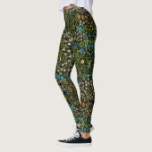 Morris Black Achtergrond Blackthorn Pattern Leggings (Links)