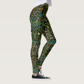Morris Black Achtergrond Blackthorn Pattern Leggings (Rechts)