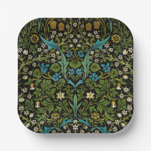 Morris Black Achtergrond Blackthorn Pattern Papieren Bordje