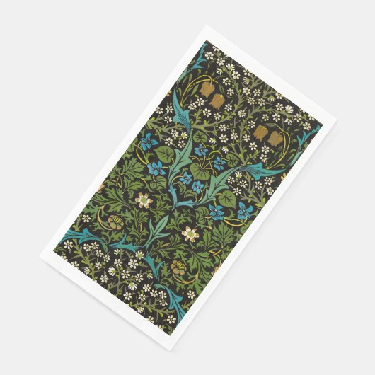 Morris Black Achtergrond  Blackthorn Pattern Servet (Hoek)