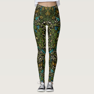Morris Black Achtergrond Vintage Blackthorn Patroo Leggings