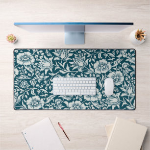 Morris Blauw & Wit Bloempatroon Bureaumat