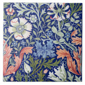 Morris Blauwe Achtergrond 1896 Compton Bloemenpatr Tegeltje (Voorkant)