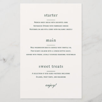 Morris Bloementuin Bruiloft Menu Kaart